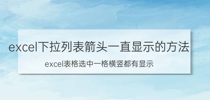 excel下拉列表箭头一直显示的方法 excel表格选中一格横竖都有显示？